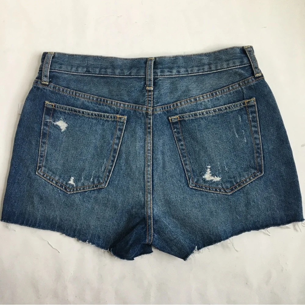 Free People Sophia Mid Rise Distressed Buttonfly Cut Off Denim Jean Shorts 31 - Picture 15 of 15